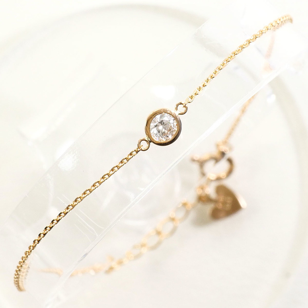 VINTAGE 18k Gold Diamond Charm Bracelet